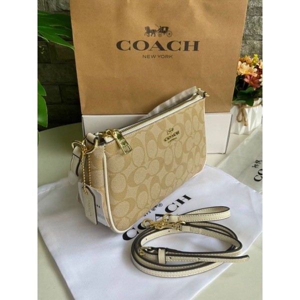 F58321 Top Handle Pouch Crossbody White