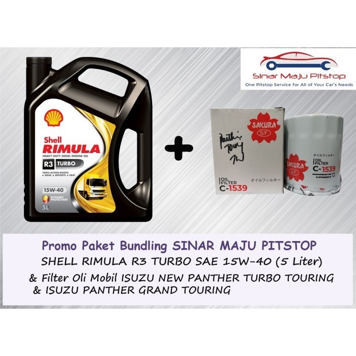 Paket SHELL RIMULA R3 TURBO 15W40 & Filter ISUZU PANTHER TURBO TOURING
