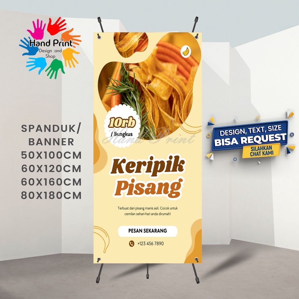 Spanduk Banner MMT Pisang Goreng Keju Coklat Keripik Pisang Buat Promosi Jualan