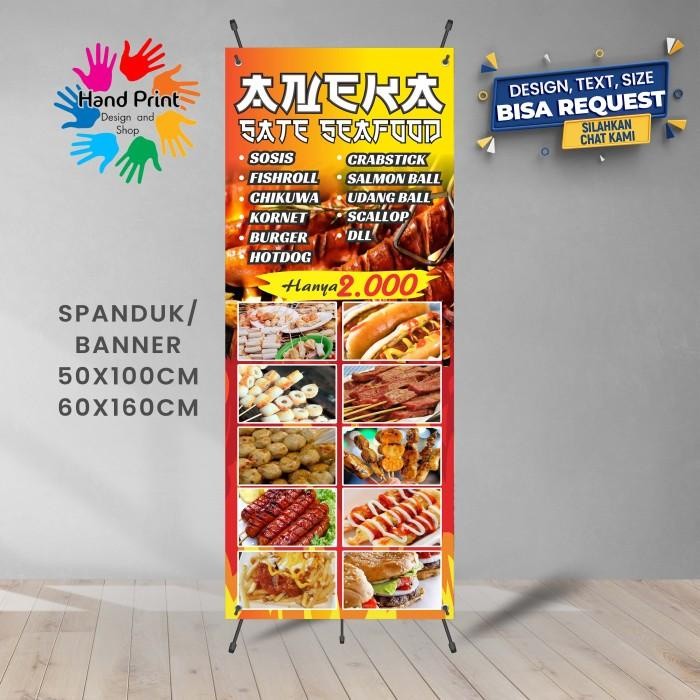 Spanduk Banner Sosis Dan Aneka Seafood Bakar D Gratis Memesan Desain
