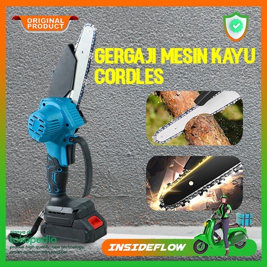 Terlaris Gergaji Listrik Mesin Senso Kayu Mini Cordless Portable Rechargeable