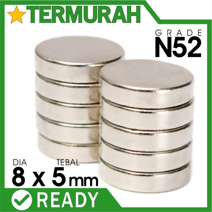 

$$$$] magnet neodymium 8x5mm 8x5 mm 8 x 5 bulat koin putih neodimium neo