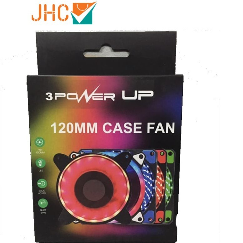 Fan Casing 12Cm PowerUp Blade RGB 120MM 3Power Up Quiet Spin Case Fan