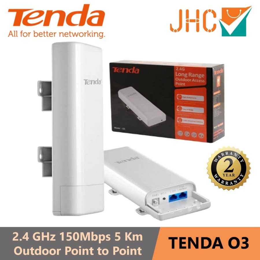 Tenda O3 5km Outdoor Point To Point CPE 2.4 GHz 150Mbps Tenda 03