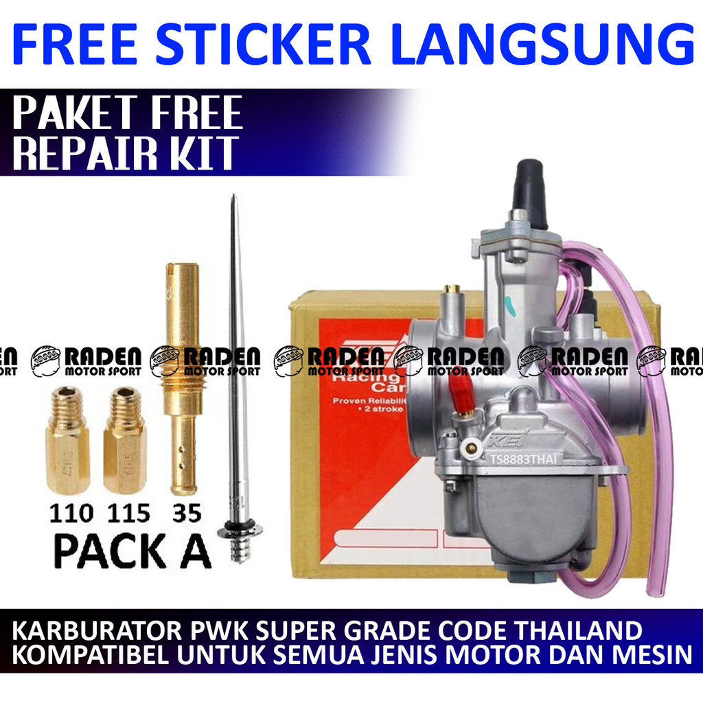 (COD) KARBURATOR PWK PAKET 24 26 28 30 32 34 KR ORI KARBU SPACY SPIN SKYWAVE BEAT JUPITER Z ZR MX FW