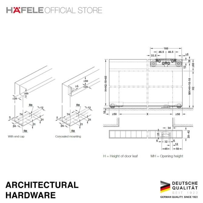 Slido Sliding Door Design 80-M - Rel Geser Pintu Kayu
