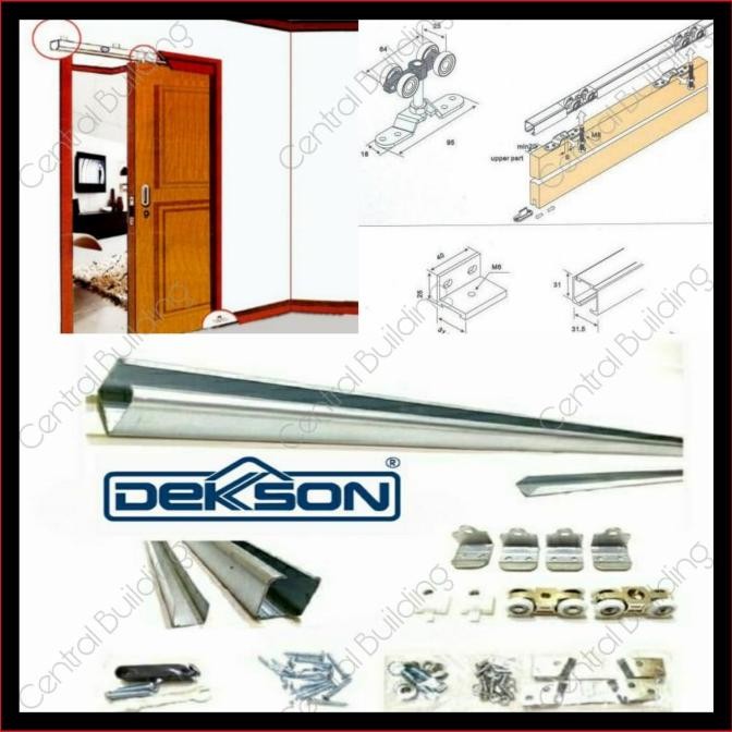Rel Gantung Pintu Geser 180Cm/Rell Sleding /Rel Gerser Complete Roda