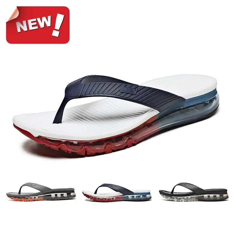 Ukuran Besar 38-46 Sandal Jepit Olahraga Bantalan Udara Penyerap Guncangan Musim Panas Sandal Pantai