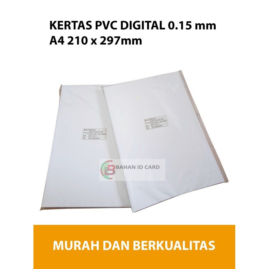 

Kertas PVC Digital Murah A4 210 x 297 x 0.15 mm isi 100 lembar