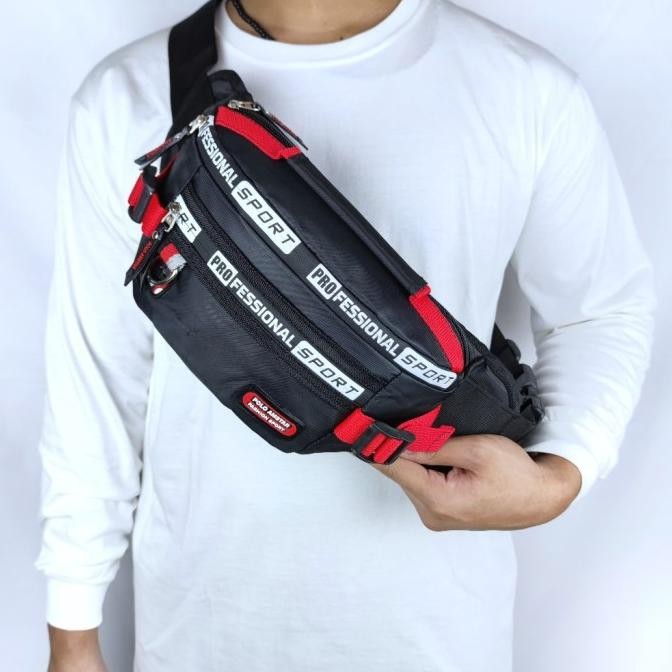 Tas Pinggang Original Polo Amstar 100% Real Picture Waistbag Waterproof Tas Selempang Pria Wanita