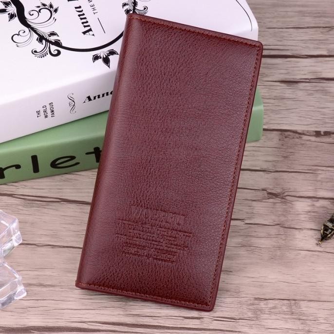 Dp077 Woerfu - Dompet Panjang Kulit Pria Lipat Tipis Import Murah Grosir Long Wallet Cowok