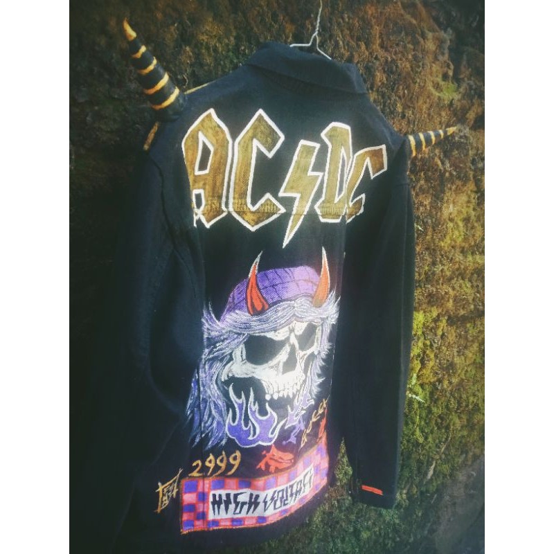 MAKIN GANTENG PAKE JAKET ACDC TANDUK DEVIL SPESIAL DESIGN EXCLUSIVE STYLISH BOY