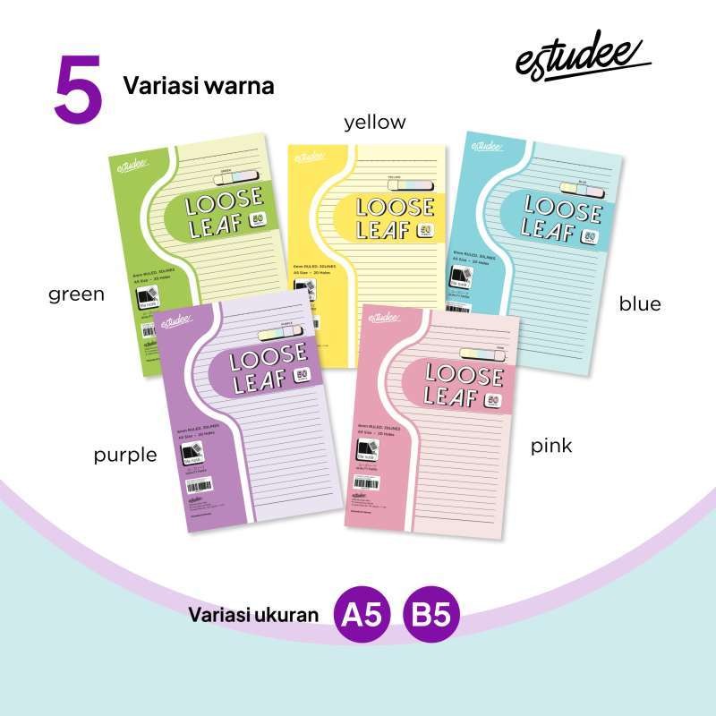 

Gramedia Cirebon - ESTUDEE LOOSE LEAF J COLOR A5 50 BLUE