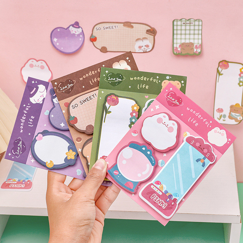 

STICKY NOTES MEMO PAD 3 IN 1 BERBAGAI MACAM BENTUK PAD AESTHETIC LUCU LG