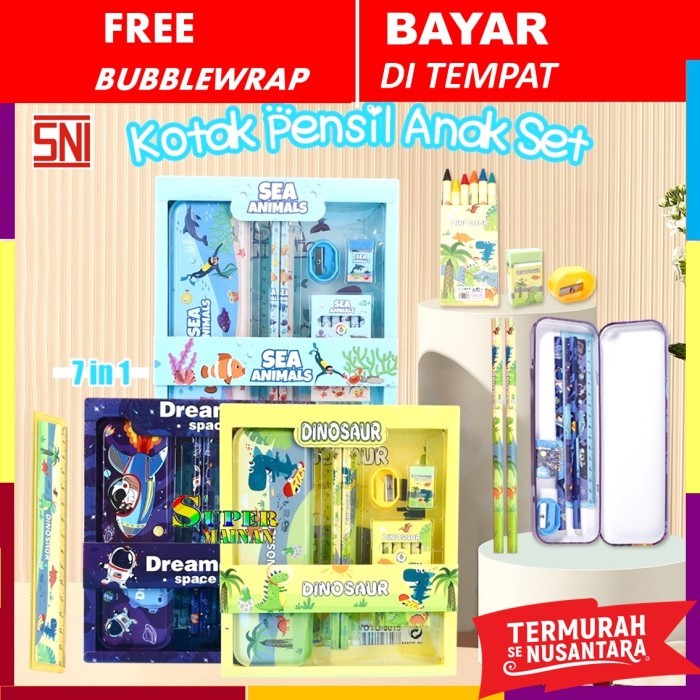 Vee Paket Alat Tulis Anak Set Perlengkapan Peralatan Sekolah Anak Tk Paud Sd Perempuan Laki Laki