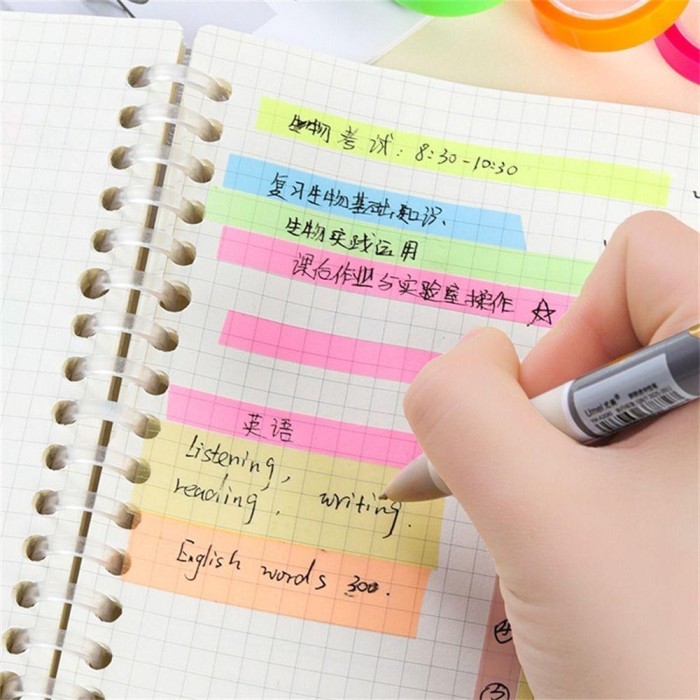 

Vee Fishstick Stationery Tape Perlengkapan Sekolah Anak Kado 5Warna 5M