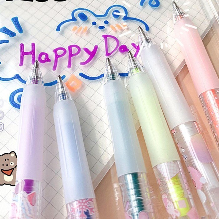 

Vee Daphne 12Pcs 3D Jelly Pen Set Perlengkapan Sekolah Gel Pen Alat Tulis