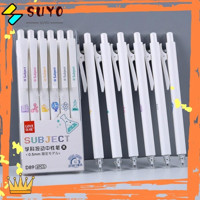 

Vee Suyo 6Pcs/Set Pena Gel Perlengkapan Kantor Sekolah Alat Tulis Tulip