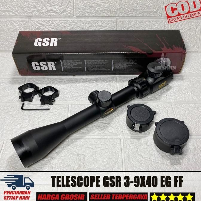 TELESCOPE GSR 3-9X40 EG SUNHIDE TELESKOP GSR 3-9X40 EG 3 WARNA LAMPU