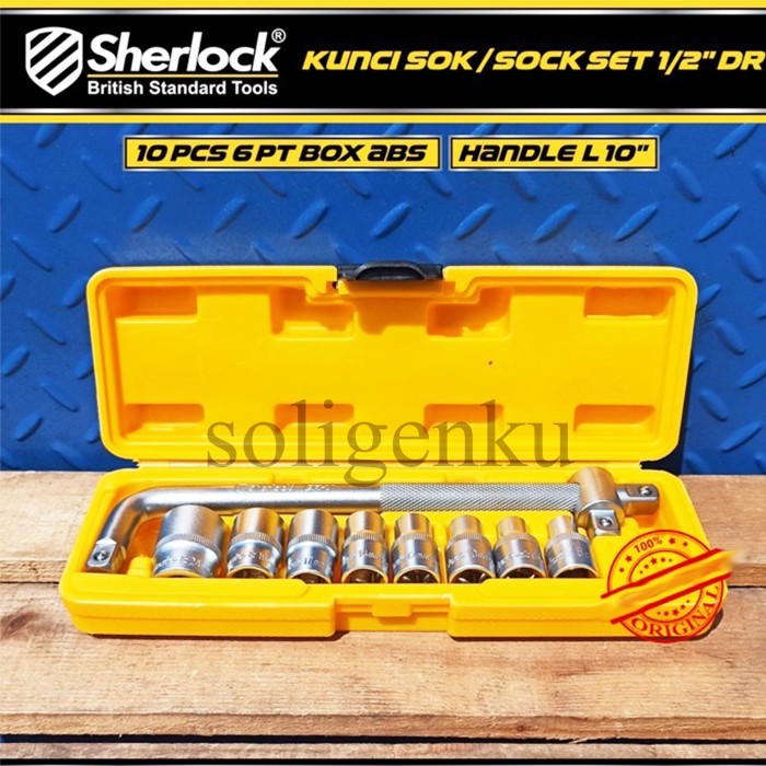KUNCI SHOCK SET 10 PCS / SHERLOCK HAND TOOLS KUNCI SOCK/SOK 1/2 INCH