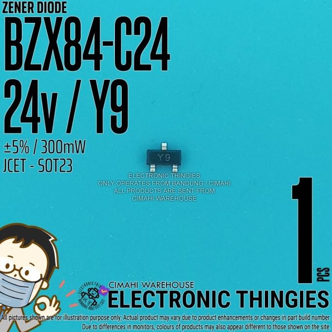 (8) BZX84-C24 SOT23 JCET ZENER Y9 24V 5% DIODE DIODA SMD thingie43 Juara