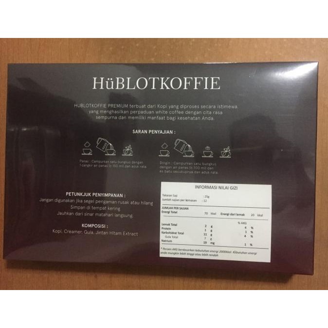 

Hublot- Coffee - Kopi Hublot- Isi 12 Sachet Asli
