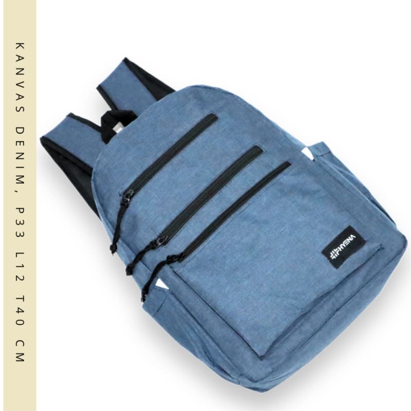 (PROMO) KANVAS  TAS RANSEL PRIA KAIN BACKPACK SEMARANG BUAT TRAVEL PUNGGUNG BAG SEKOLAH LAPTOP Terla