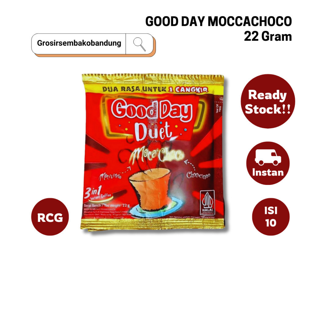 

GOOD DAY KOPI INSTANT 3 IN 1 DUET MOCA'CHOCO RCG 10x22g - 1 RCG - Kota Bandung