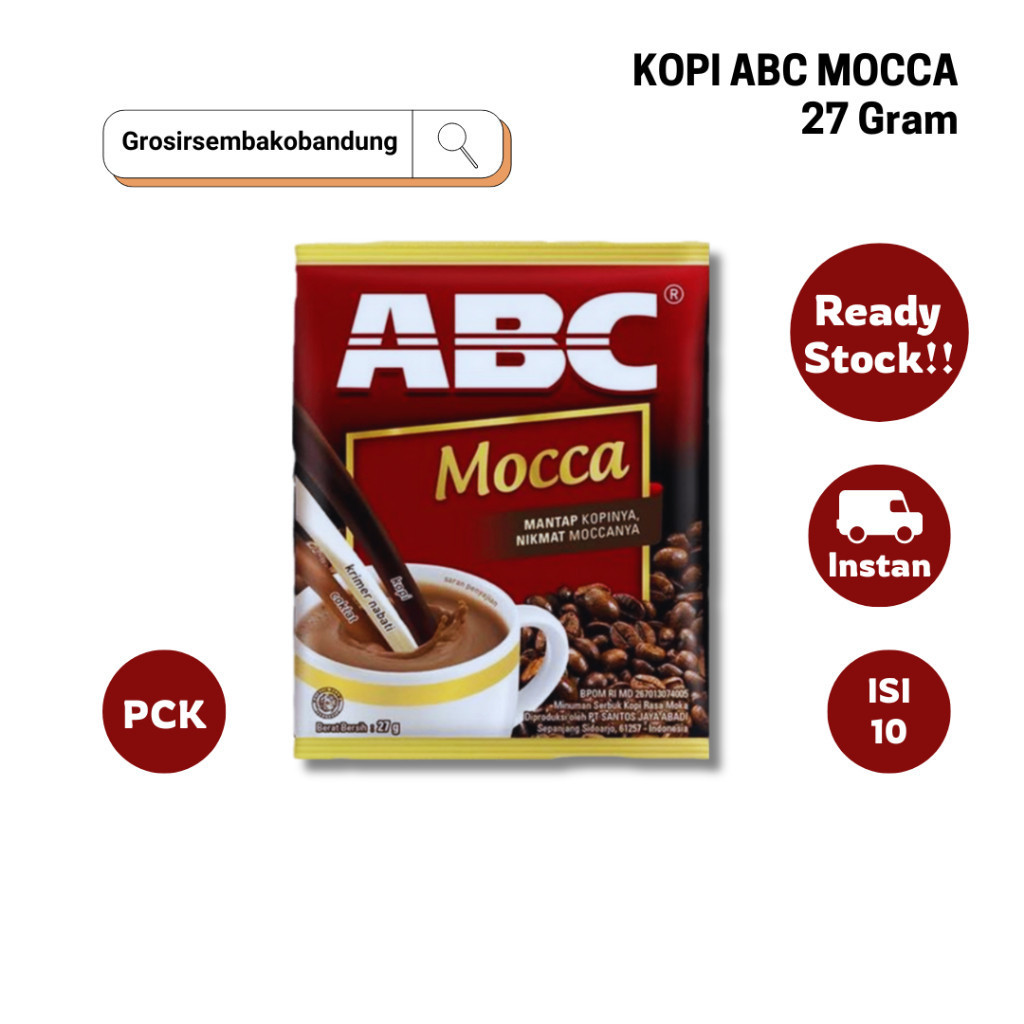 

ABC KOPI+SUSU+COKLAT MOCCA PCK 10X27g - 10 Pcs/1 RCG - Kota Bandung