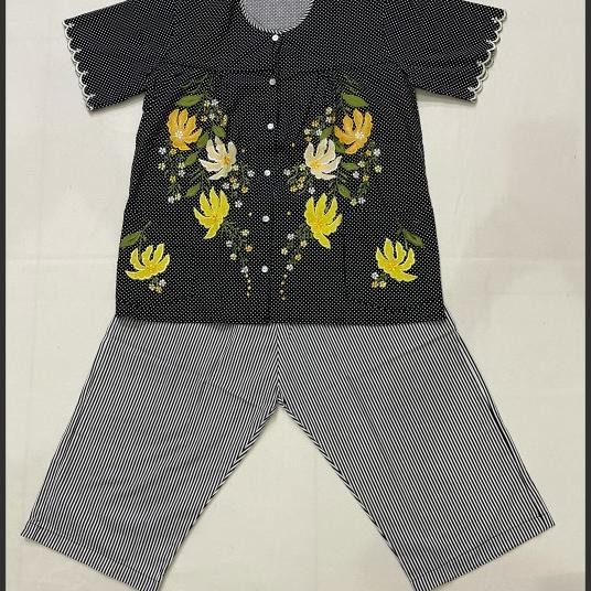 Baju Tidur Piyama Baby Doll Bordir Malang Katun Jepang - JSC10 / 001