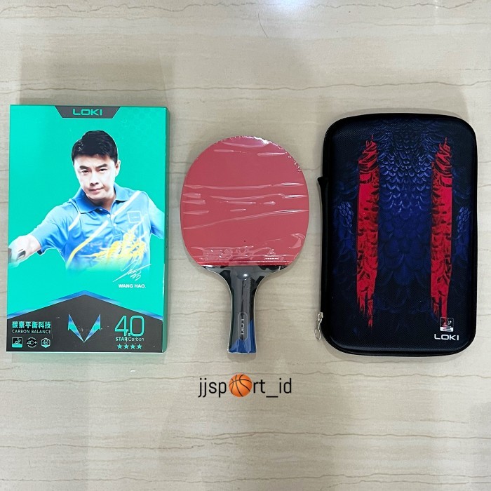 Bet Pingpong Bat Tenis Meja Bat Pingpong Loki 4Star Carbon Original