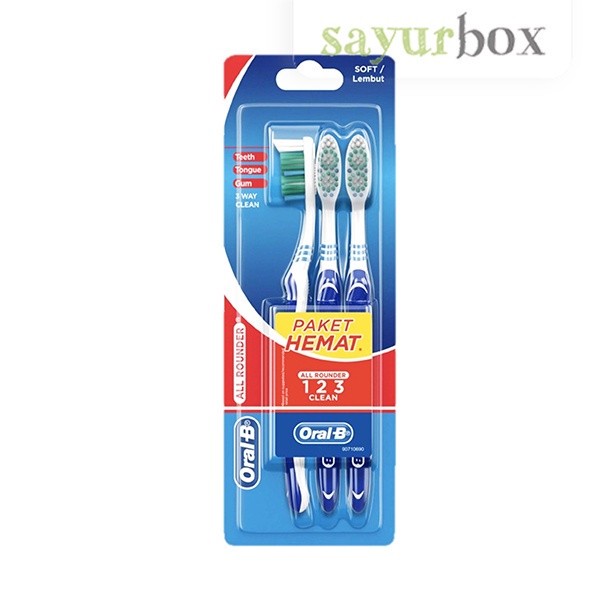 Oral B Sikat Gigi All Rounder 123 Soft 3 pcs Sayurbox