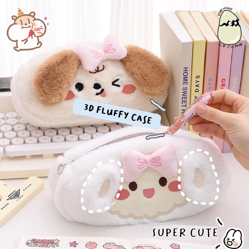 

VIRAL Fluffy Aesthetic and Cute Pencil Case Bulu Kotak pensil Travel Pouch Make Up Kotak Makeup Skincare ew-45