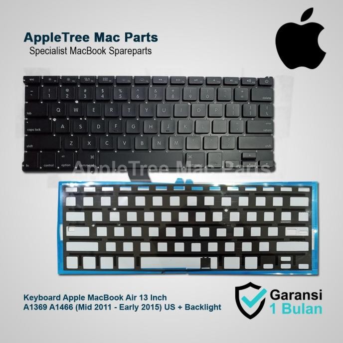 Ready Stock!!! Keyboard Apple Macbook Air 13" A1369 A1466 (2011-2015) With Backlight