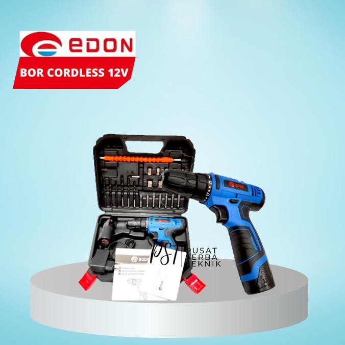 BOR CORDLESS EDON 12V LITHIUM LV 3 1210 KOPER 2 BATERAI ORIGINAL DAN TERPERCAYA