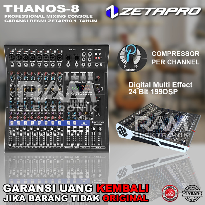 Mixer 8 Channel ZETAPRO Thanos8 Thanos 8 Original Bluetooth USB MP3