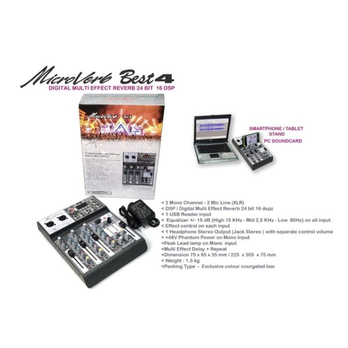 MIXER AUDIO MICROVERB BEST -7/MICROVERB BEST-4 DSP/USB BLUETOOTH