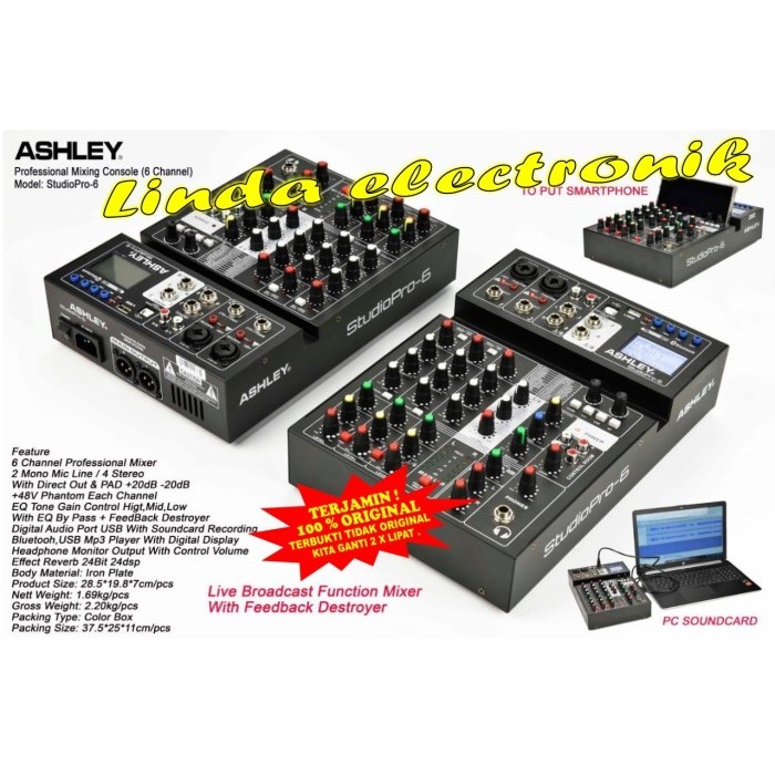 MIXER ASHLEY STUDIO PRO 6 / STUDIO PRO6 ORIGINAL