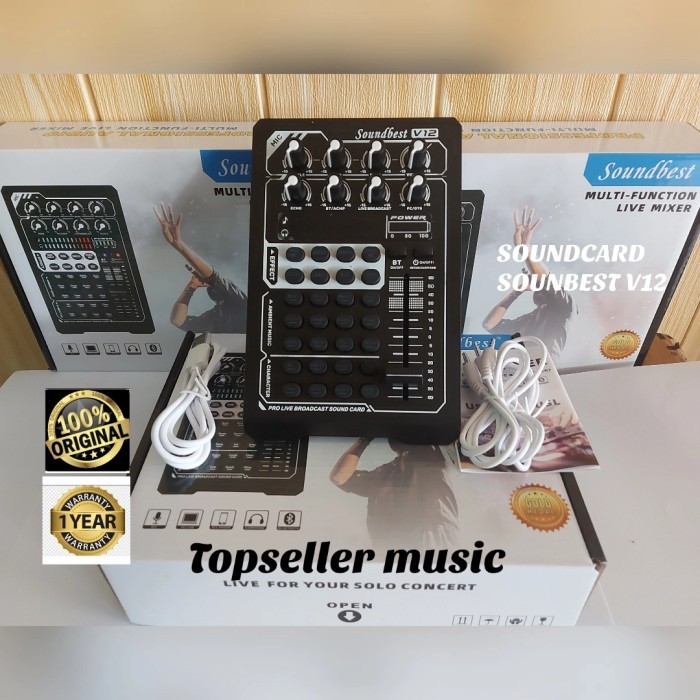 SOUNDCARD SOUNDBEST V12 LIVE MIXER STERAMING ORIGINAL V12 SOUNDBEST