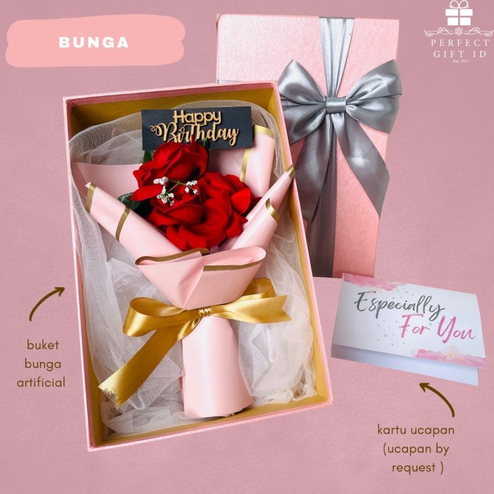 

Buket Bunga Kado Ulang Tahun Kado Anniversary Romantis Bunga Box Lampu
