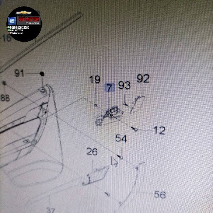 Handel Pintu Dalam Aveo 2008-2009 /Handel Pintu Dalam Chevrolet Aveo