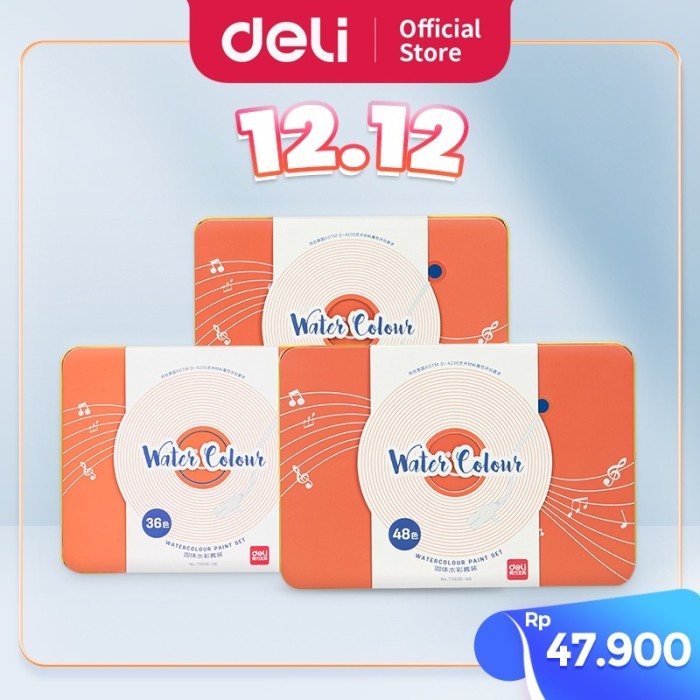 

Sale Deli Solid Watercolor Paint / Set Cat Air Padat Warna Terang 73936-X