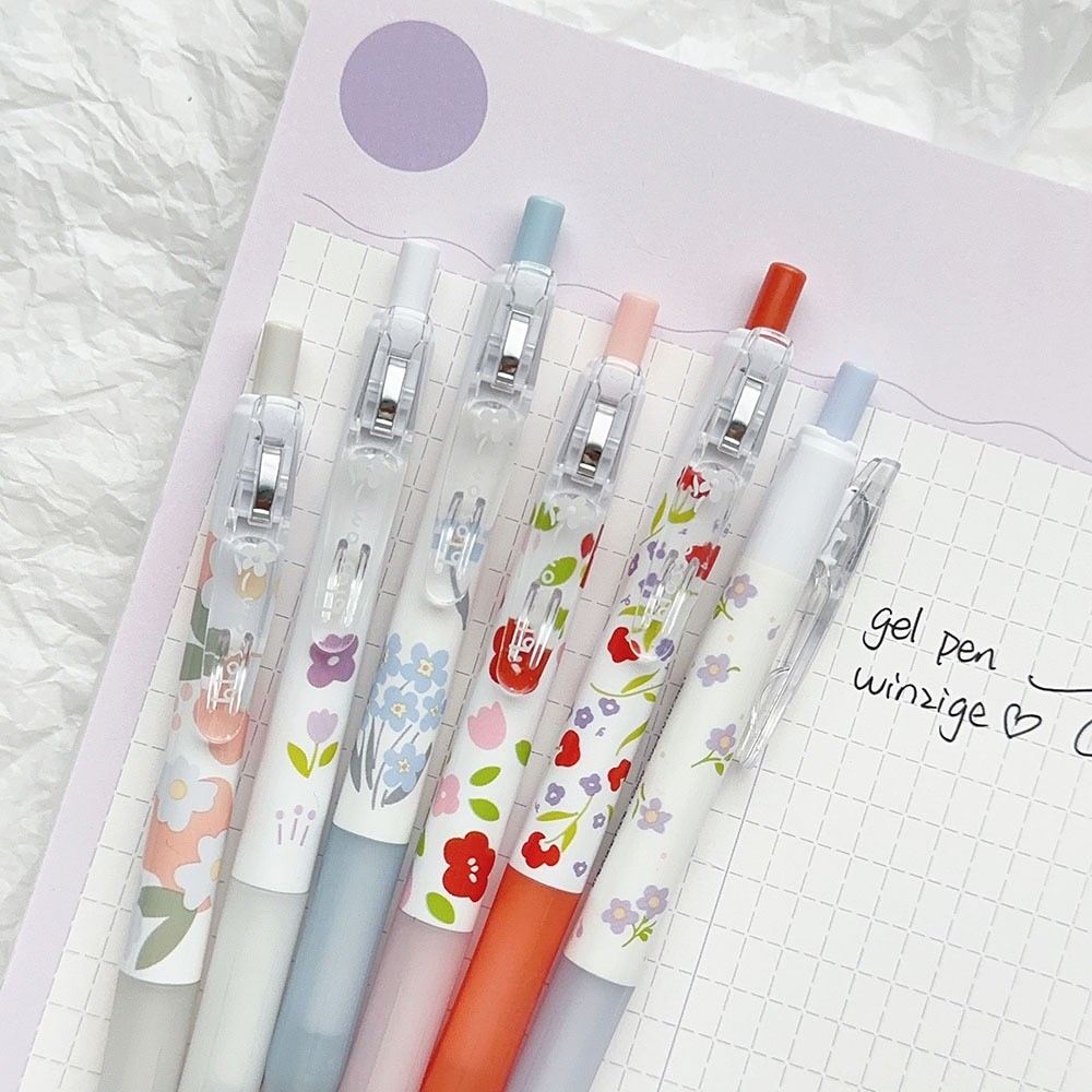 

BELILAH WINZIGE PENA GEL 5PCS PULPEN GEL 1 PACK 0.5MM PULPEN AESTHETIC RETRACTABLE GEL PENS PEN