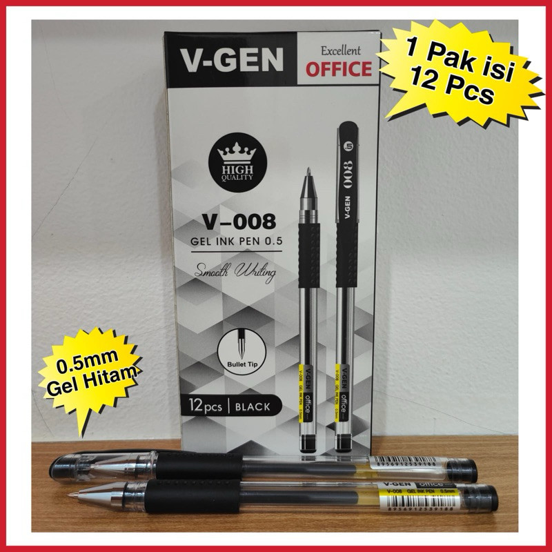 

NEW PRODUK PULPEN PEN GEL MURAH 0,5 MM / PEN GEL HITAM V-GEN GROSIR MU7