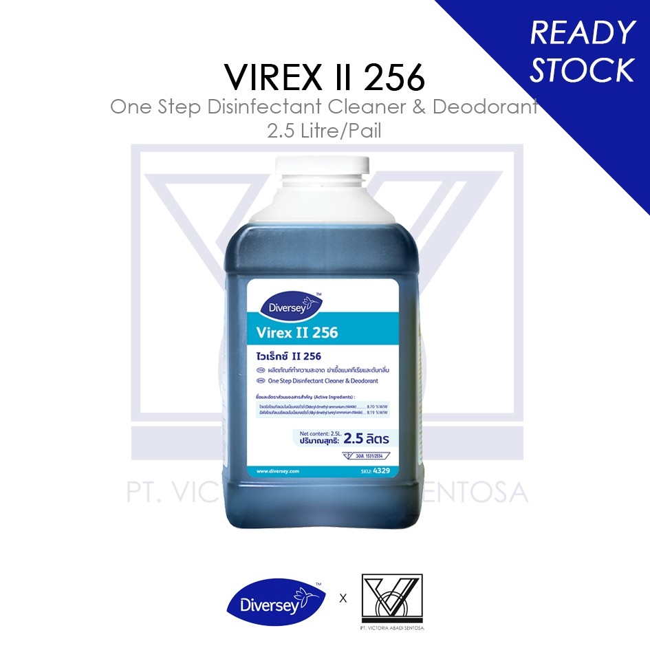Diversey Virex II 256 - One Step Disinfectant Cleaner & Deodorant / Disinfektan & Penghilang Bau