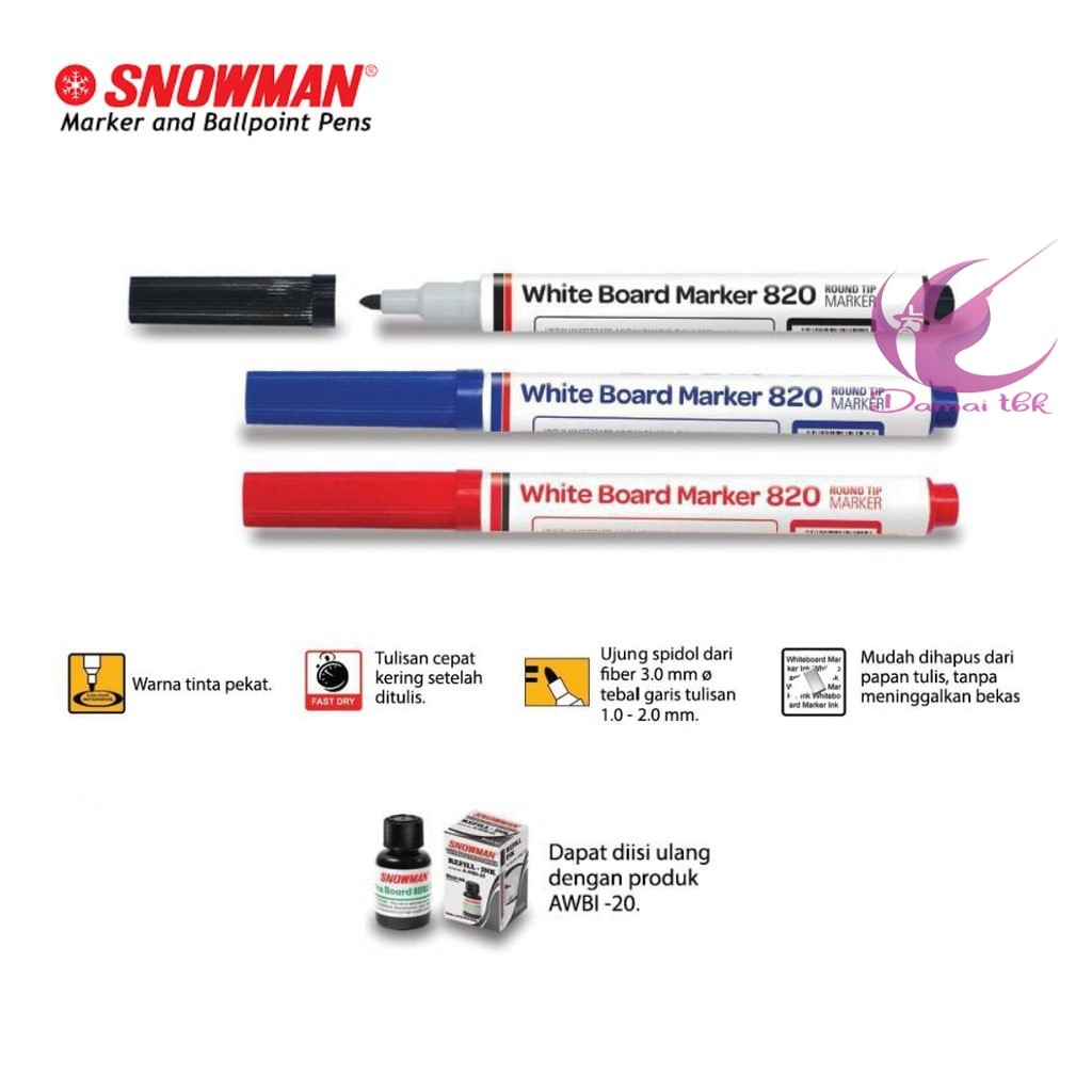 

Spidol Kecil Whiteboard Snowman Bg-820