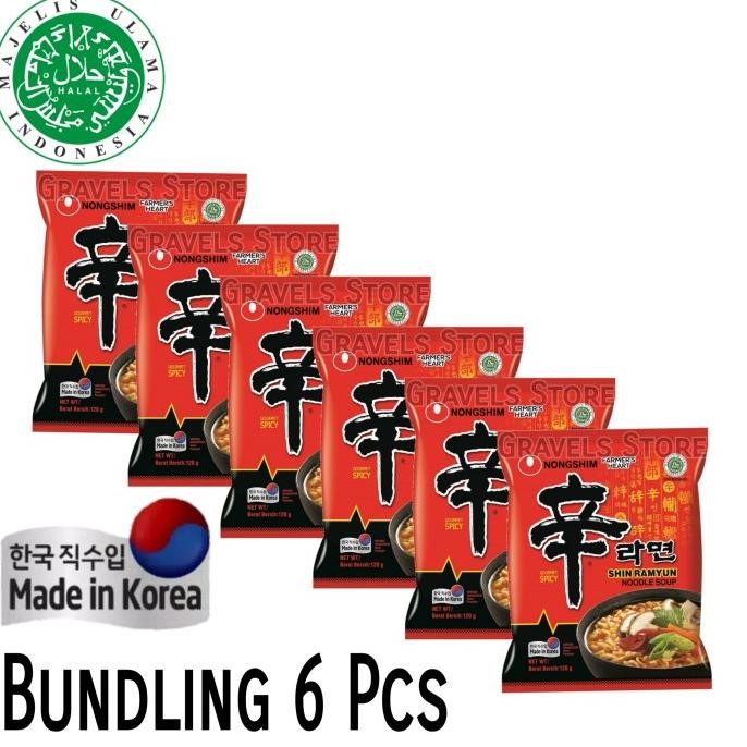 

[Bundling 6 Pcs] Nongshim Shin Ramyun Original Korean / Made in Korea