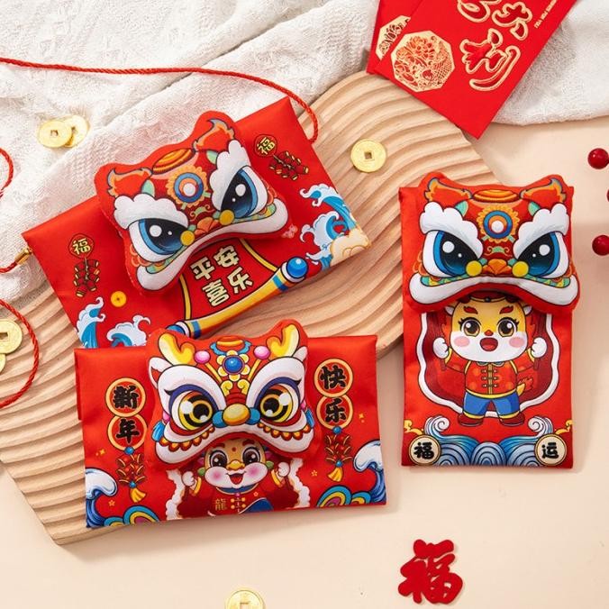 

Tas Kain Naga Bunyi 2024 Dompet Angpao Dragon Tas Sempelang Red Pocket