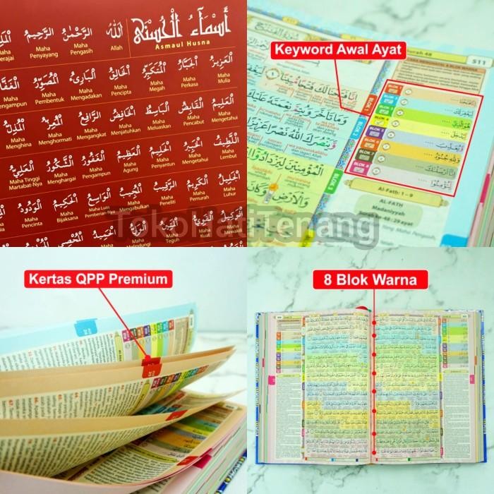 

Al Quran Hafalan Besar A4 8 Blok Warna Terjemah Latin Per Kata Tajwid