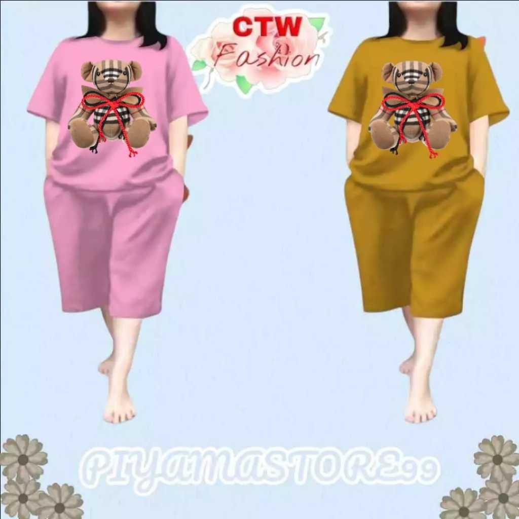 Babydol Wanita Terbaru2024 Bajusatu Stel Jumbo Perempuan Atasanbawahan Wanset Prmpuan Setelan  Lenga